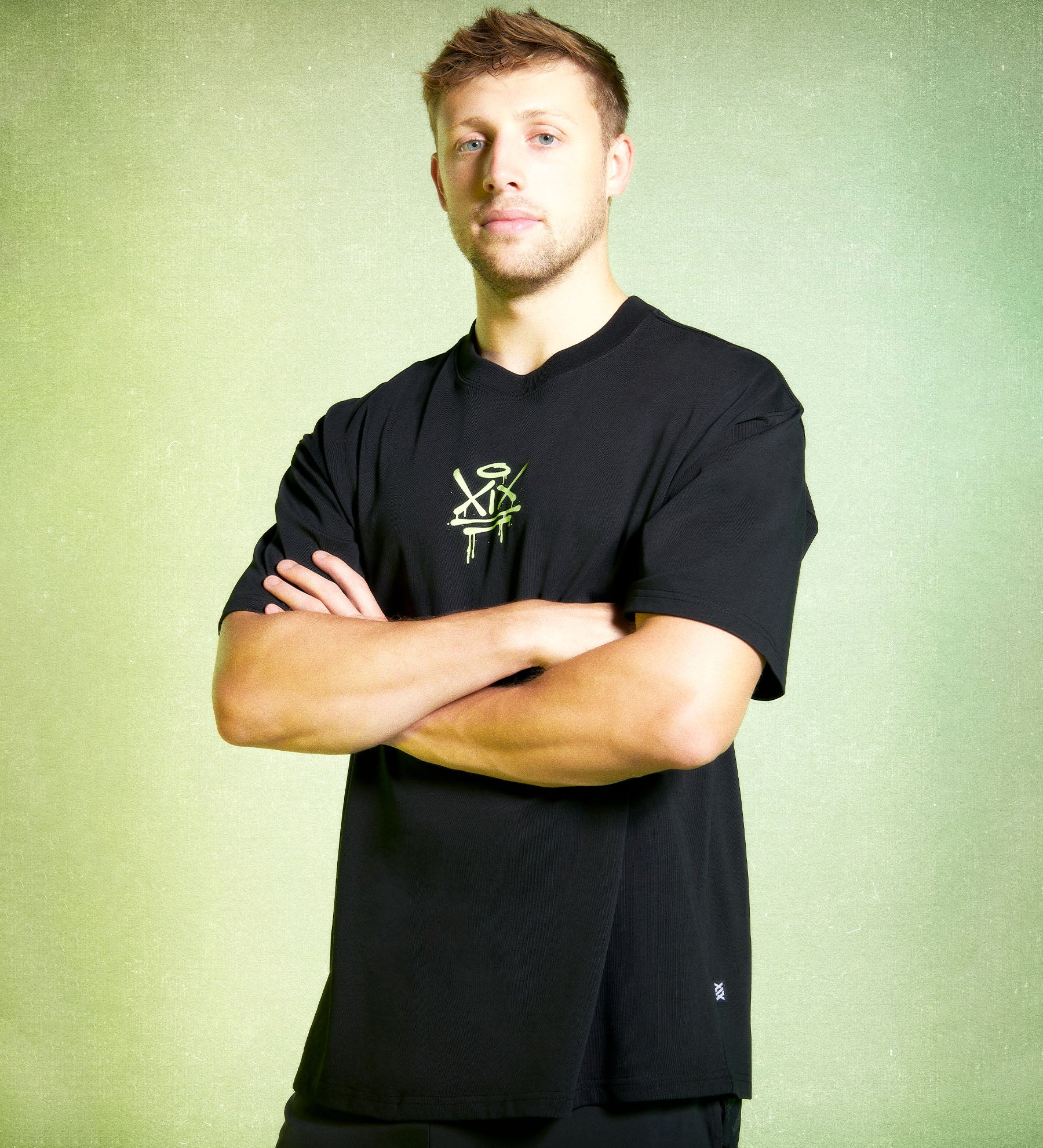 XIX Spray T-Shirt [Black/Lime Green]